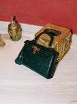 Peta & Jain Hedi Mini Top Handle Bag Green Croc