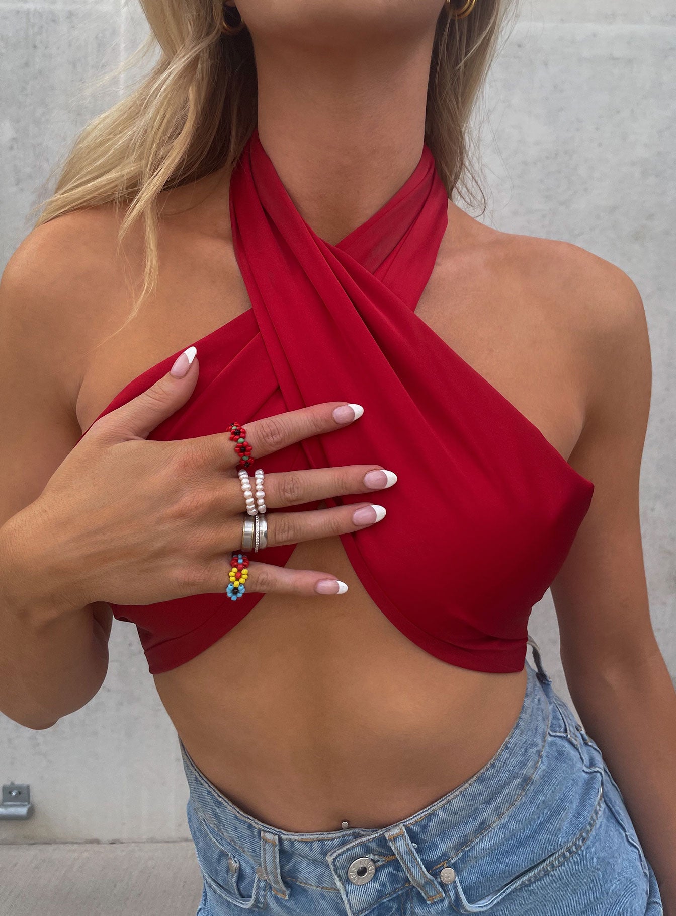 product Princess Polly Sleeveless Square Neck  Saxon Top Red