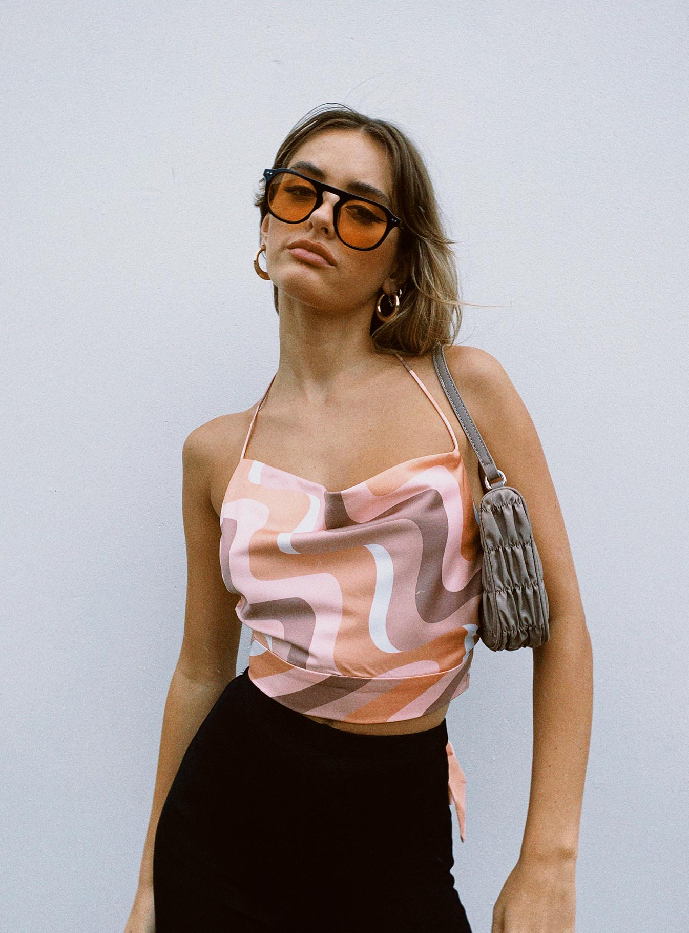 front view of model wearing Princess Polly Schae Top Multi 