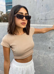 The Classic Cropped Tee Beige