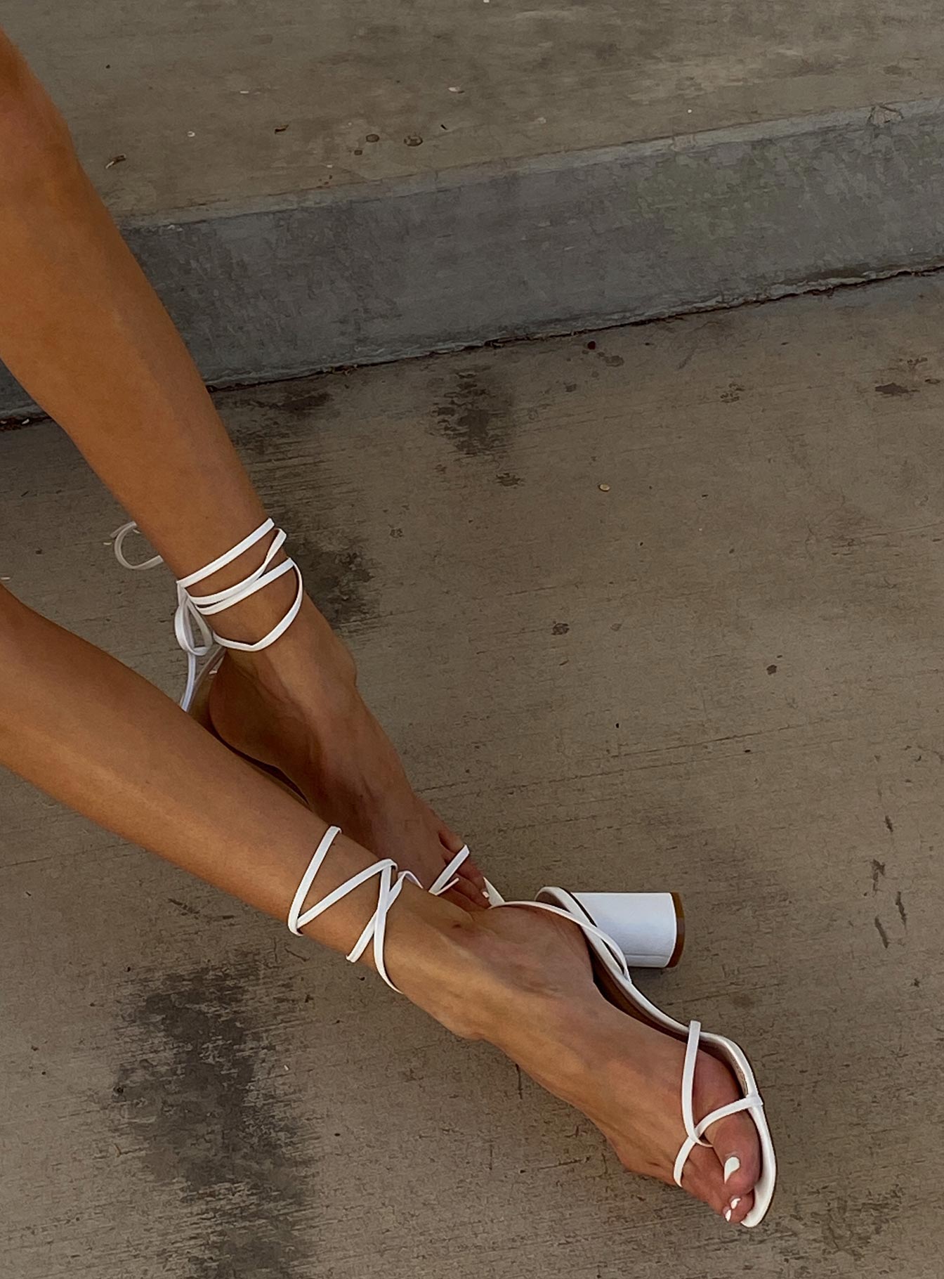 The Lena Heels White