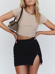 The Lola Mini Skirt Contrast Stitching Black