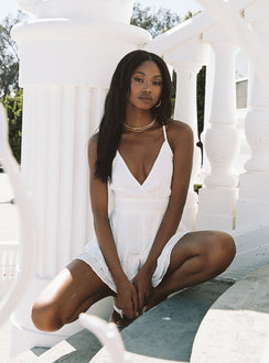 Theodora Romper White