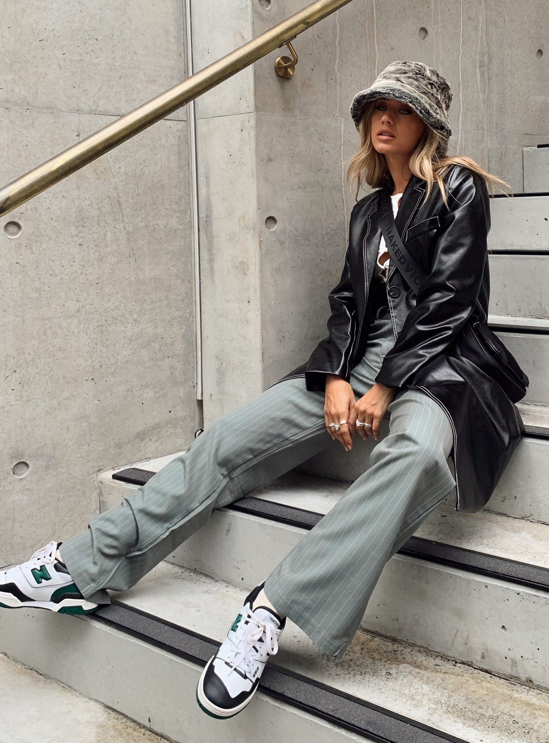 product Princess Polly  Titius Pant Grey Pinstripe