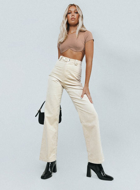 Princess Polly   Uptown Cord Pant Beige