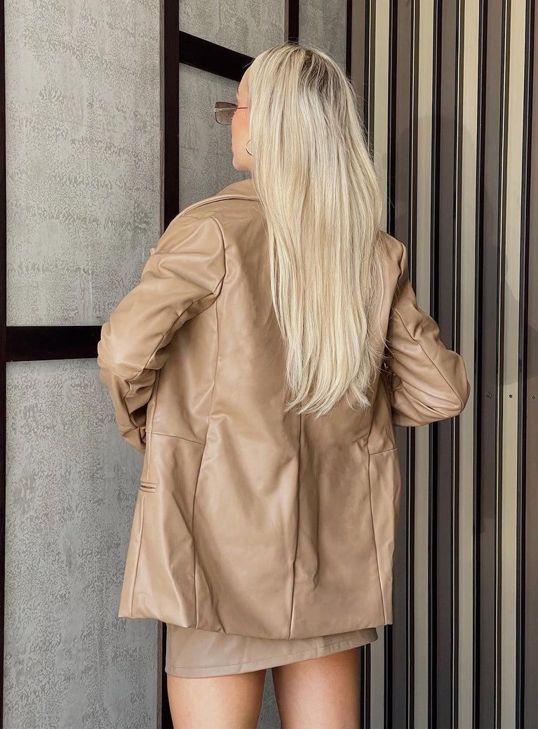 Goldsmith Faux Leather Bomber Jacket | US 6 | Brown | Womens | Princess Polly