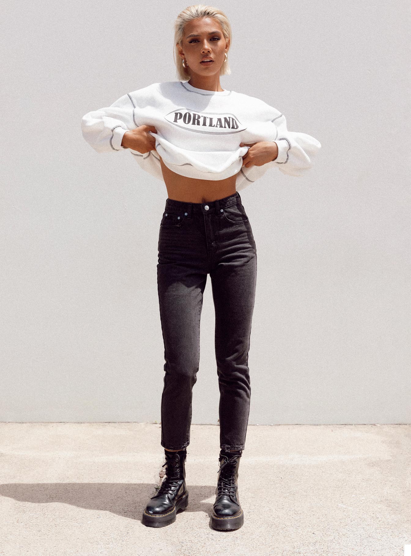 product Princess Polly High Waisted  Zaiden Straight Leg Jeans Black Denim