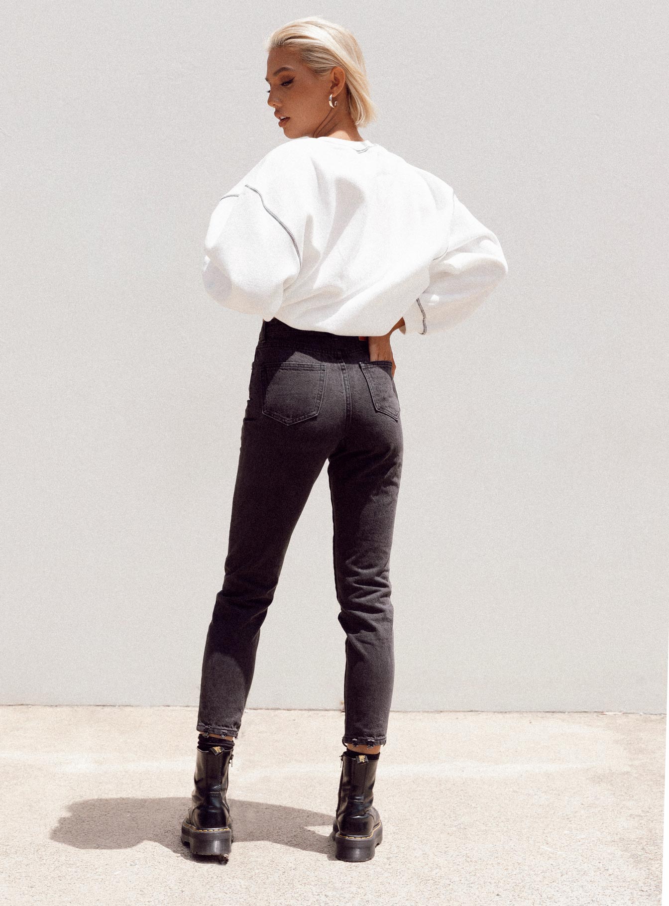 product Princess Polly High Waisted  Zaiden Straight Leg Jeans Black Denim