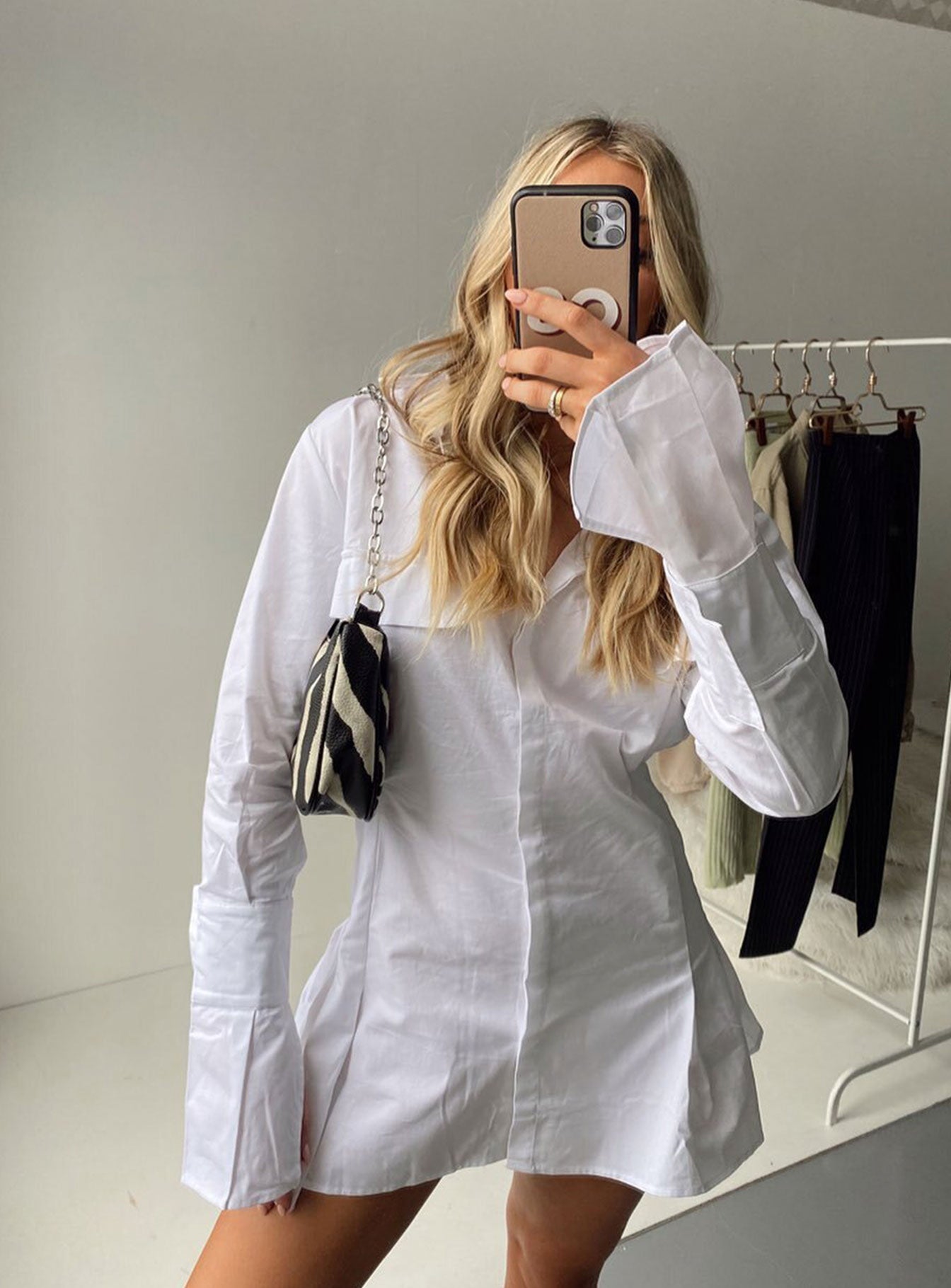 back view of model wearing Princess Polly Cover Girl Mini Dress 