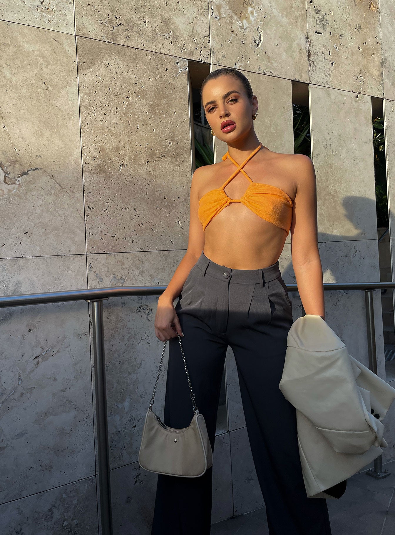 product Princess Polly Full Sleeves Sweetheart  Clarke Top Orange