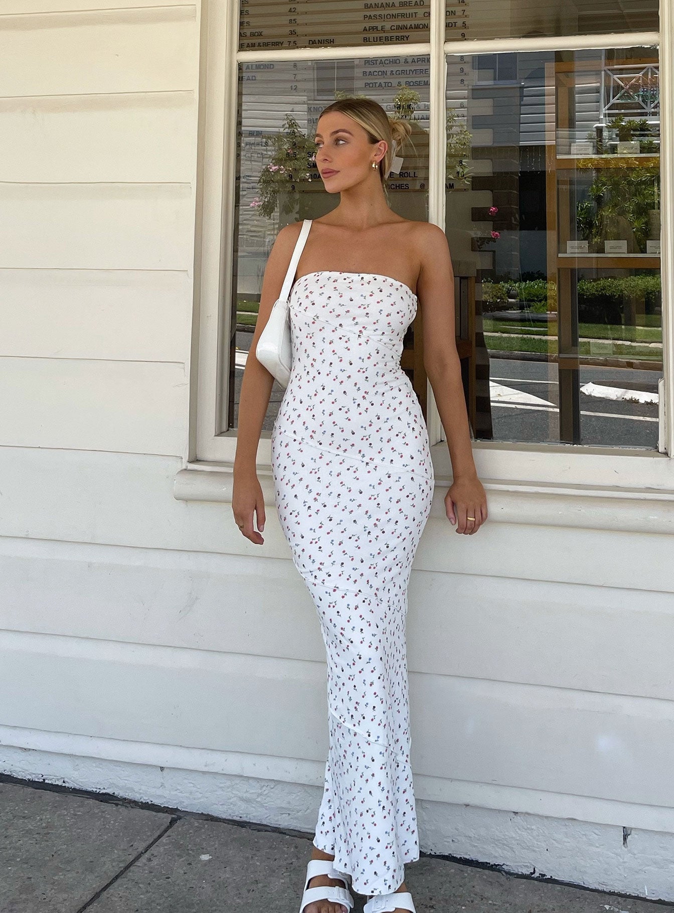 White Floral Flutter Sleeve Maxi Dress – Classic Trendz Boutique