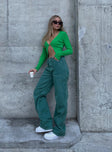 Princess Polly Mid Rise  Miami Vice Pants Green