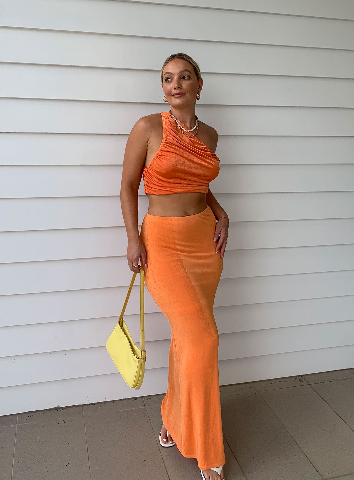 product Harriette Maxi Skirt Orange Princess Polly  Maxi 