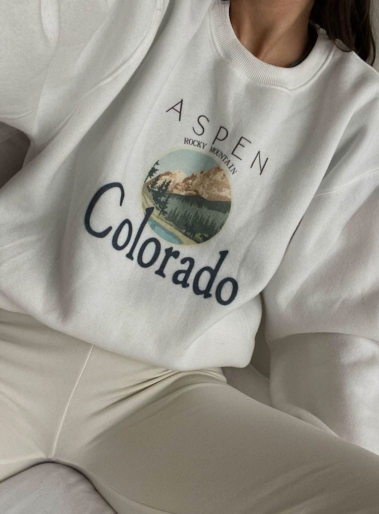 Colorado Oversized Crewneck Sweatshirt White