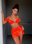 Motel Sheny Mini Skirt Gradient Cheetah Tangerine